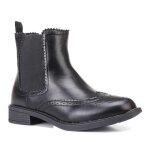 Bottines chelsea - marque - noires en simili cuir - talon carré de 3 cm Bottines chelsea - marque - noires en simili cuir - talon carré de 3 cm