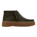 Bottines - clarks - linoso top - vert - talon plat - 3 cm - lacets