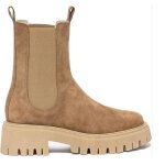 Bottines en cuir - texto - camel - tige haute - lacets - semelle crantée Bottines en cuir - texto - camel - tige haute - lacets - semelle crantée