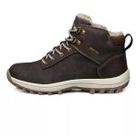 Bottines en cuir fendues pour hommes - chaussures de neige chaudes en peluche - marron - À lacets Bottines en cuir fendues pour hommes - chaussures de neige chaudes en peluche - marron - À lacets