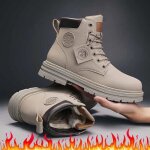 Bottines en cuir fendues pour hommes - marque de luxe - chaussures de neige chaudes en peluche - hiver ...