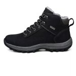 Bottines en cuir pour hommes - chaussures de neige chaudes et rsistantes  lusure - noir