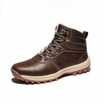 Bottines en cuir pour hommes - chaussures de neige - marron - lacets
