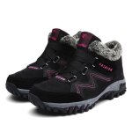 Bottines en cuir pour hommes - chaussures de neige - peluche chaude - hiver - lacets