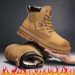 Bottines en cuir pour hommes - marque de luxe - chaussures de neige chaudes - hiver  lacets