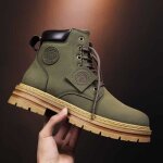 Bottines en cuir pour hommes - marque de luxe - chaussures de neige chaudes - hiver à lacets Bottines en cuir pour hommes - marque de luxe - chaussures de neige chaudes - hiver à lacets