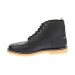 Bottine cuir kickers kick legendary - noir / miel - lacets - plat - femme