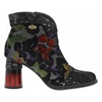 Bottines en cuir noir  talon dcroch haut laura vita pour femme
