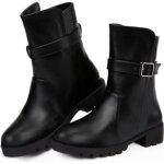 Bottines en cuir pointues pour femmes funmoon - noir - bottes chaudes et respirantes