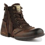 Bottines en cuir replay clutch pour hommes - brun fonc - lacets et fermeture clair latrale