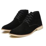 Bottine en cuir r�tro pour homme - aide faible - noir