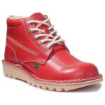 Bottines - kickers - kick hi m - cuir rouge - semelle matelasse - haute tige