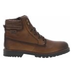 Bottines cuir talon plat rieker marron - femme - zip - hauteur de la tige moyenne