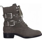 Bottine cuir tamaris - gris - fermeture à zip - talon bloc 35mm - tige 15. 5cm Bottine cuir tamaris - gris - fermeture à zip - talon bloc 35mm - tige 15. 5cm