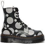 Bottines dr martens - jadon polk - cuir - noir - lacets - imprim pois et rayures