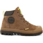 Bottines enfant palladium pampa hi cuff - marron - haute - lacets - impermables