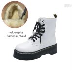 Bottines pour femmes automne hiver soft bottines - blanc - textile - garder au chaud - velours plus