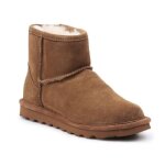 Bottines femme - bearpaw alyssa - daim - nubuck - marron - lacets - talon plat 2cm
