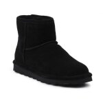 Bottines femme - bearpaw alyssa - noir - lacets - daim - nubuck - talon plat