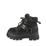 Bottines femme - buffalo - aspha com mid warm - vegan nubuck / fur - noir - 37