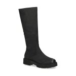 Bottines femme - caprice - black nubuc casual closed boots - cuir - noir - talon plat