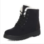 Bottine femme en cuir noir  lastique - zx - xz003 - chaussure hiver pour femme