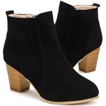 Bottine femme cuir noir - talon aiguille - hauteur moyenne - lastique - lkg - xz017