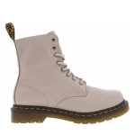 Bottines femme - dr. martens - cuir taupe blanc - talon plat - fermeture lacets