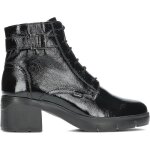 Bottines femme fluchos f2107 fugaz - noir - lacets - talon plat - cuir