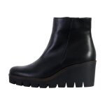 Bottine femme - gabor foulard - cuir noir - talon compens� - confort exceptionnel