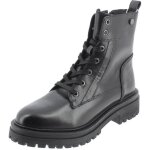 Bottine femme - geox - iridea - cuir noir - fermeture lacets / zip - talon large