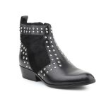 Bottines femme - geox d kennity - cuir noir - talon carr 7cm - lacets