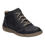 Bottines pour femmes - josef seibel - neele 01 - cuir - lacets - noir