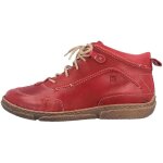 Bottines femme josef seibel neele 52 - rouge - cuir - talon plat - lacets