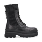 Bottines femme - liu jo - sf2079 px136 - cuir - talon plat - noir