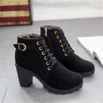 Bottines femme - marque de luxe - nouvelle arrivee - noir - talons hauts - grande plus taille 39