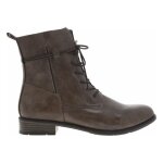 Bottines femme - marco tozzi - talon dcroch bas - blanc / taupe - lacets