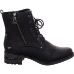Bottines femme - mustang - modle 1229 - 513 - simili cuir - fermeture lacets et zip - talon 4 cm - noir ...