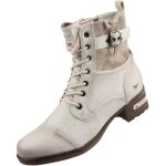 Bottines femme mustang - beige - similicuir - talon 4cm - fermeture zip