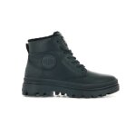 Bottines femme palladium pallabase - noir - femme - col montant - cuir impermable - confortable