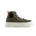 Bottines femme - palladium - pallatower hi - olive night - tige en moleskine - semelle épaisse Bottines femme - palladium - pallatower hi - olive night - tige en moleskine - semelle épaisse