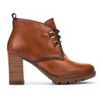 Bottines femme pikolinos connelly - marron - cuir - lacets - talon large - 9