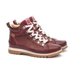 Bottines pour femme - pikolinos vigo - rouge - lacets - cuir - plat - adulte - basse