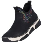 Bottines femme - rieker - 45957 - 00 - similicuir et noprne - talon compens - noir