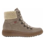 Bottines femme rieker - beige - talon compens bas - fermeture zippe - doublure fourre