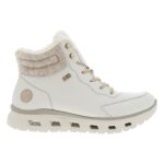 Bottines femme rieker - blanc - fermeture zip - talon plat - tige basse en synthtique
