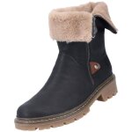 Bottines femme rieker y9582 - 00 noir - fermeture zip - hauteur moyenne - style urbain