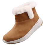 Bottines femme skechers - confort et bien - �tre - marron - basse - plat - daim - nubuck