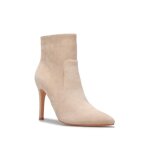 Bottines femme - su�dine beige - talon aiguille - fermeture zipp�e