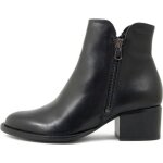Bottines pour femme - tamaris - cuir noir - fermeture double zip - talon large 5 cm - confort absolu